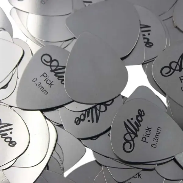 5 or 10 Pack Metal Guitar Picks 0.3mm Silver - Image 6