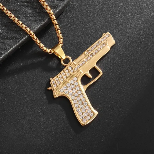 Hip-Hop Iced Out Spades Card Pendant Necklace - Image 18