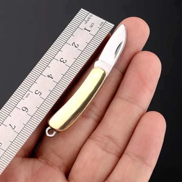 Mini Brass Folding Knife Portable EDC Tool - Image 10