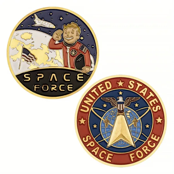 Golden Plated Space Force Commemorative Coin - Image 6