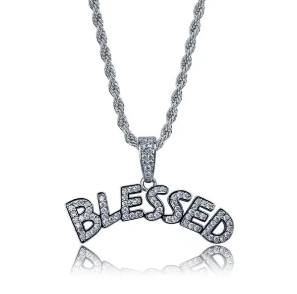 Iced Out Letter Pendant Necklace for Men - Image 26