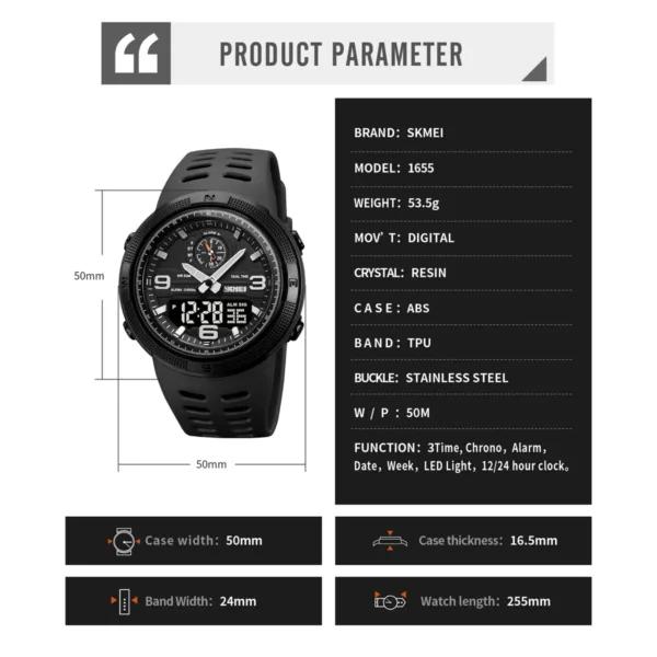 Digital Sports Stopwatch Wristwatch for Men - Image 6