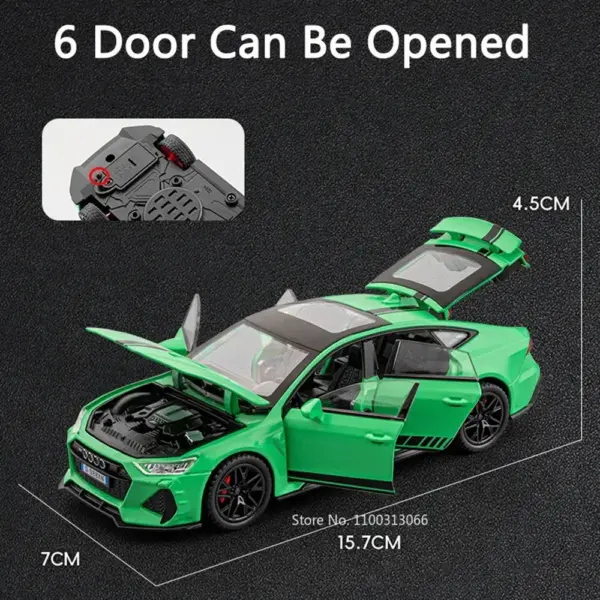 1:32 RS7 Diecast Model Car with Openable Doors - Image 4