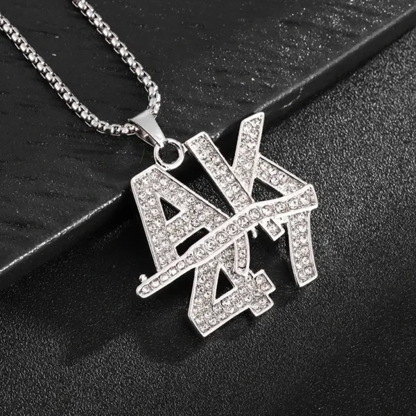 Hip-Hop Iced Out Spades Card Pendant Necklace - Image 14