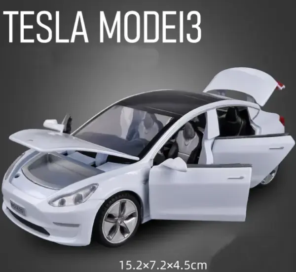 1:32 Tesla Model 3 Alloy Diecast Car Model - Image 11