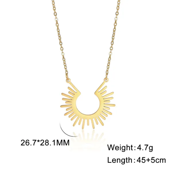 Bohemian Sun Ray Pendant Necklace for Women - Image 7