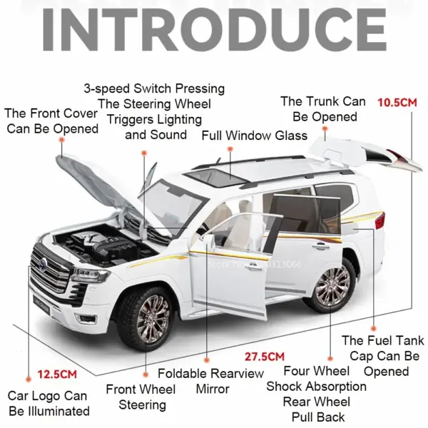 1:18 Diecast Land Cruiser LC300 Model Car - Image 3