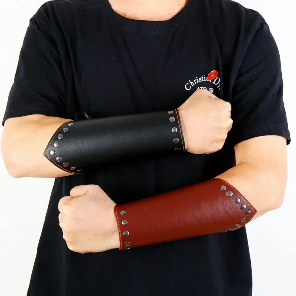 Faux Leather Arm Armor Cuff for Men - Image 2