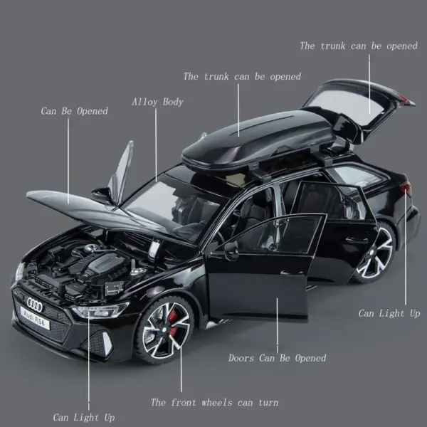 1/32 Audi RS6 Diecast Model Car with Sound - Image 2