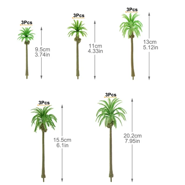 20pcs 75-190mm Model Palm Trees Set - Image 6