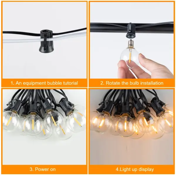 G40 LED Ball String Lights 7.6M/20M Outdoor - Image 4