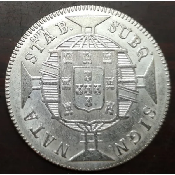 1821-R Brazil 960 Reis Silver Plated Coin - Image 3