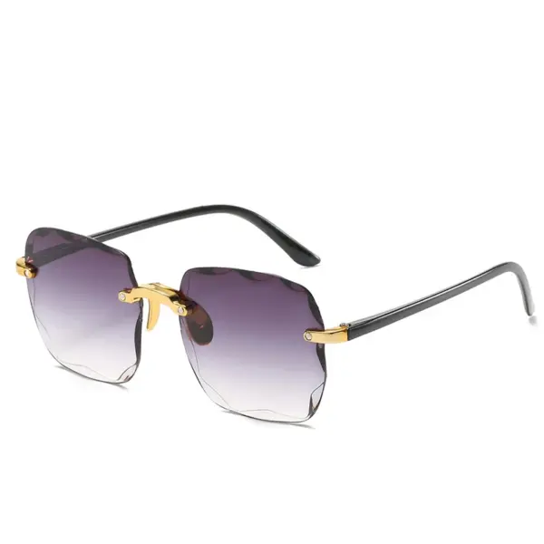 Rimless Women's Gradient Fashion Sunglasses - Image 6