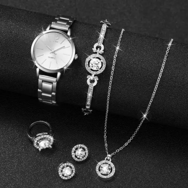 6PCS Women's Fashion Jewelry Set with Watch - Image 2