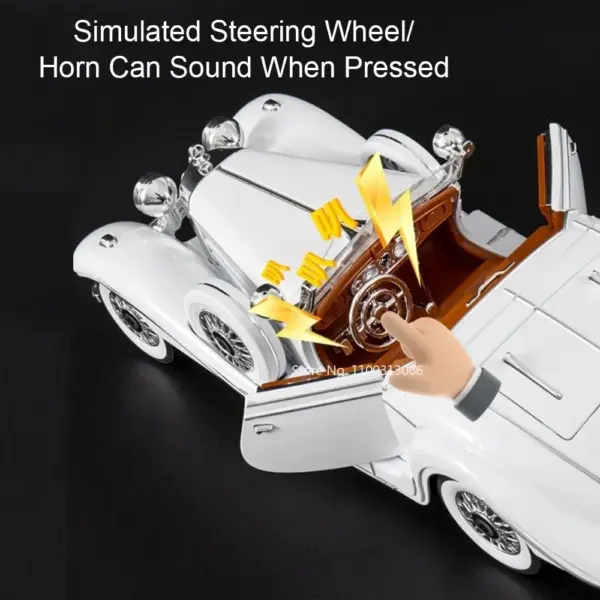 1:18 Alloy Diecast Vintage Car Model with Sound - Image 2