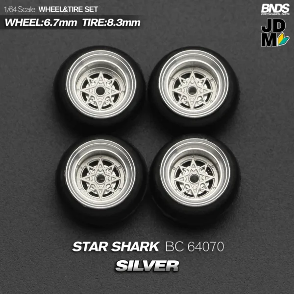 1/64 Scale Alloy Wheel and Tire Set 4pcs - Image 26