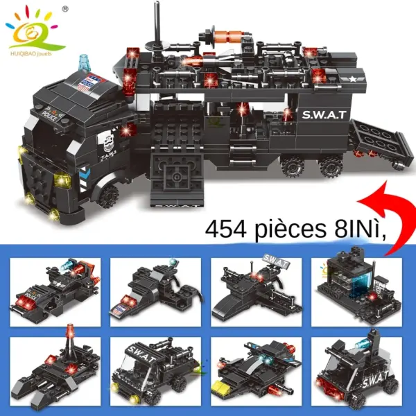 SWAT Police Command Truck Building Blocks Set - Image 5