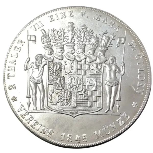 Replica 1845 Germany Silver Plated 2 Thaler Coin