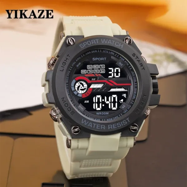 YIKAZE Men's Digital Sports Watch 51mm Waterproof