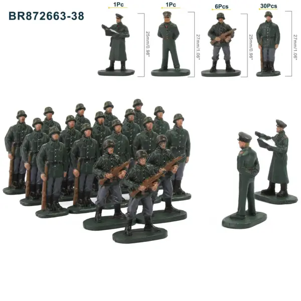 38pcs HO Scale Military Figures Set - Image 13