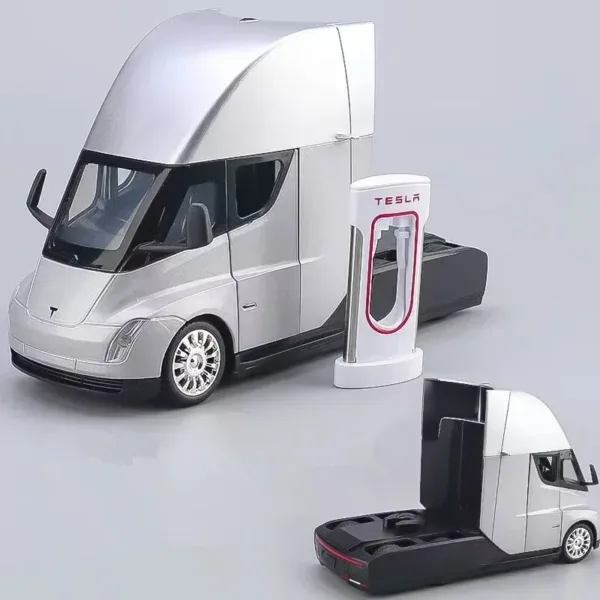 1:24 Tesla Semi Alloy Model Truck with Lights - Image 2