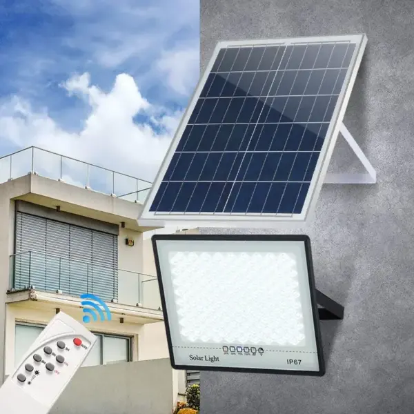 Solar Outdoor LED Floodlight with Remote Control - Image 2