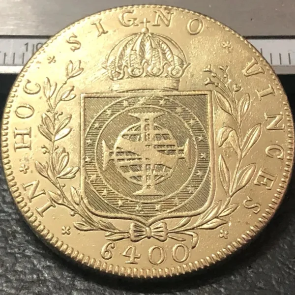 1824-R Gold Plated Brazil Coin Replica - Image 2