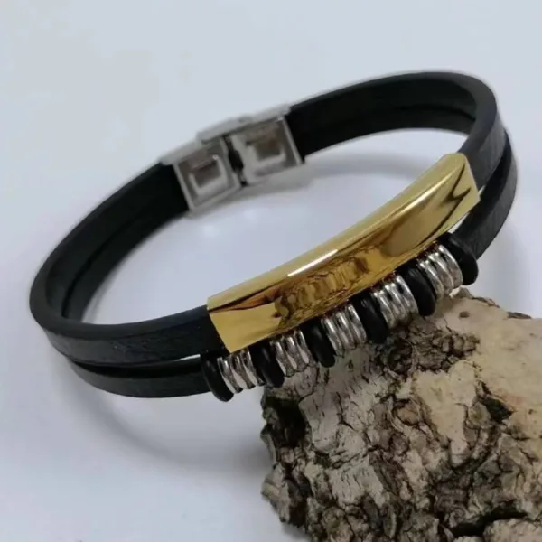 Punk Vintage Leather Cuff Bracelet for Unisex - Image 20