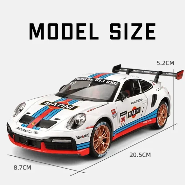 1:24 Porsche 911 GT3 RSR Diecast Model Car - Image 5