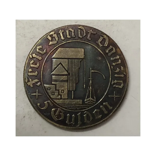1932 Danzig 5 Gulden Copy Coin Replica - Image 2
