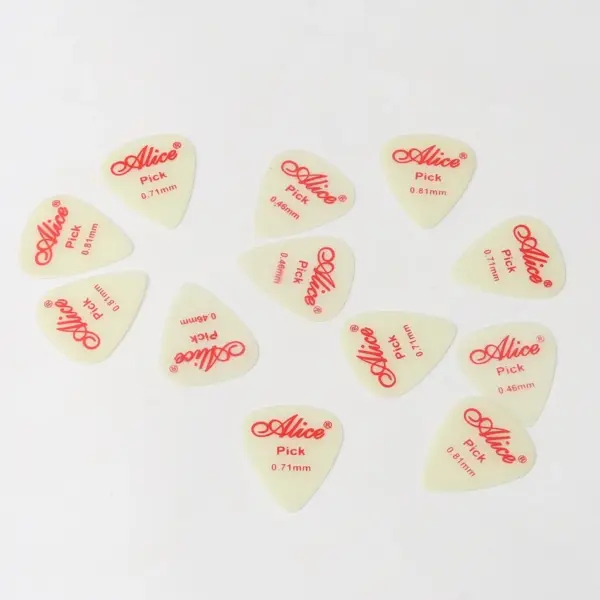 Alice 12-Piece Fluorescent Guitar Picks Set - Image 2