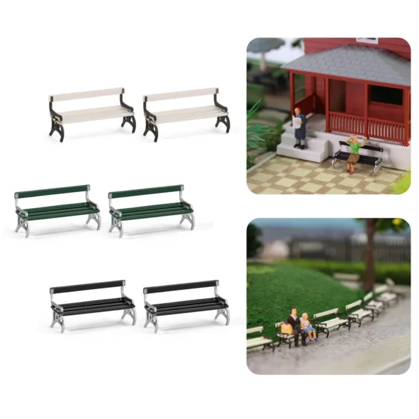 HO Scale 1:87 Garden Park Benches Set