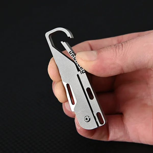 Titanium Alloy Folding Keychain Knife D2 Blade - Image 2