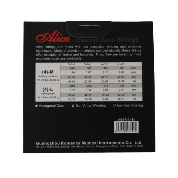 Alice Electric Bass Strings Set A646 A647 - Image 3