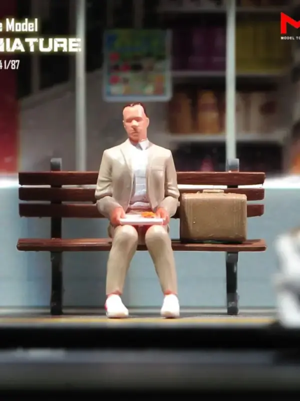 Miniature Model Man on Bench 1/87 to 1/24 - Image 9