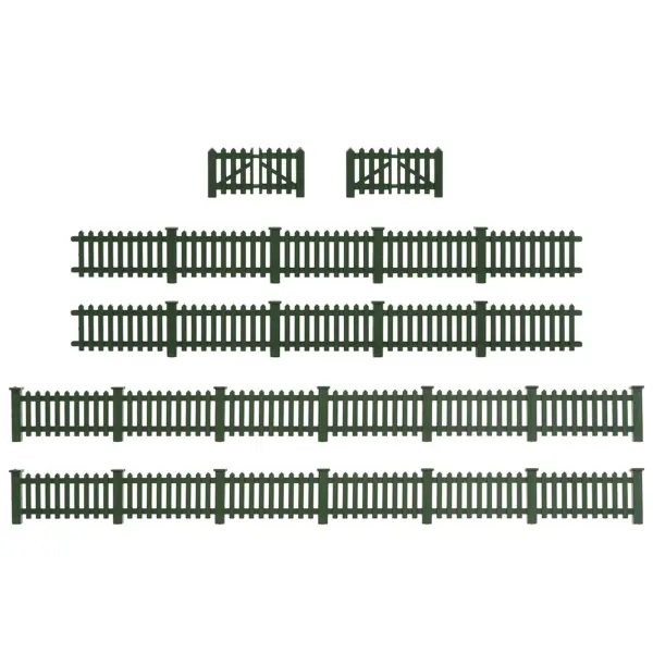 HO Scale Green Model Fences with Gates - Image 8