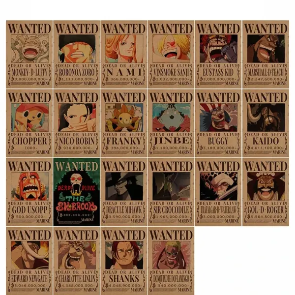 One Piece Wanted Bounty Thick Paper Poster - Image 3