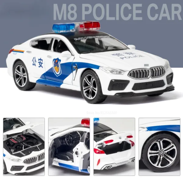 1/32 M8 Police Car Model Diecast Toy - Image 3