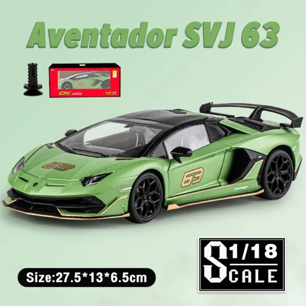 Aventador SVJ 63 Diecast Model Car 1/18 Scale - Image 9