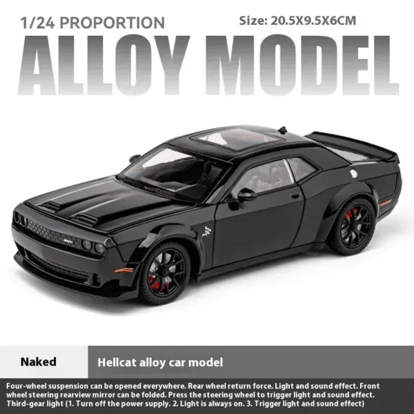 1:24 Dodge Challenger SRT Hellcat Diecast Model - Image 8