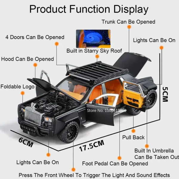 1:32 Rolls Royce Phantom Diecast Car Model - Image 2