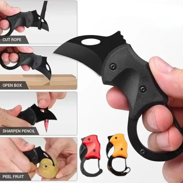 Mini Folding Claw Knife with Rubber Handle