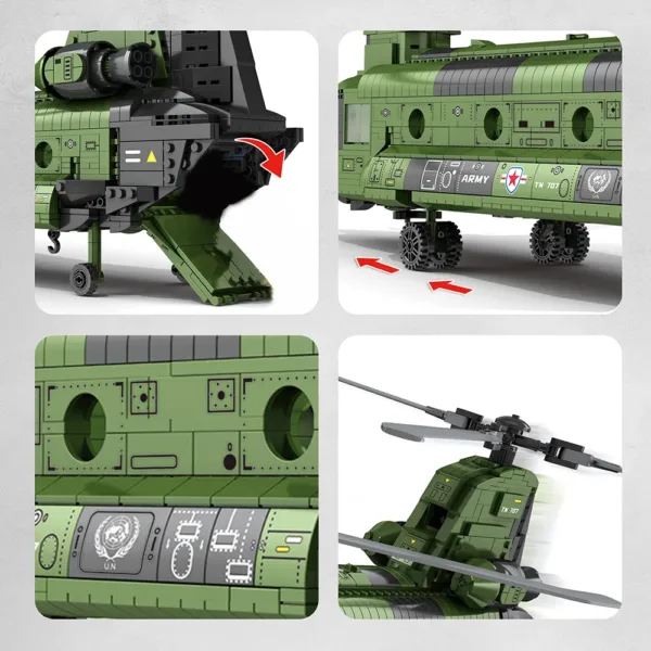 Chinook Helicopter Building Blocks Set 1622 Pieces - Image 4