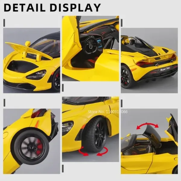 720S Alloy Diecast Model Car with Light - Image 4