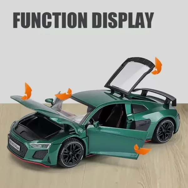 1:24 Alloy Audi R8 V10 Plus Toy Car Model - Image 4