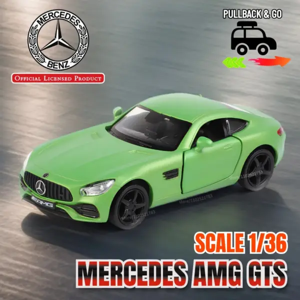 1:36 Mercedes AMG GTS Pink Diecast Model Car - Image 13