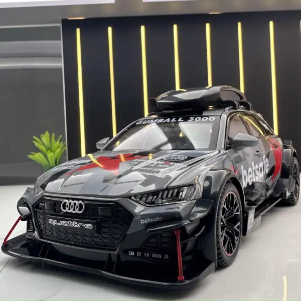 1/24 Audi RS6 Diecast Car with Lights and Sound