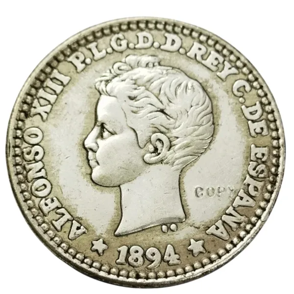 1894 Philippines 2 Centavos Replica Coin - Image 2