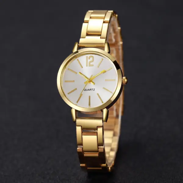 6PCS Women's Gold Jewelry Set with Watch - Image 4