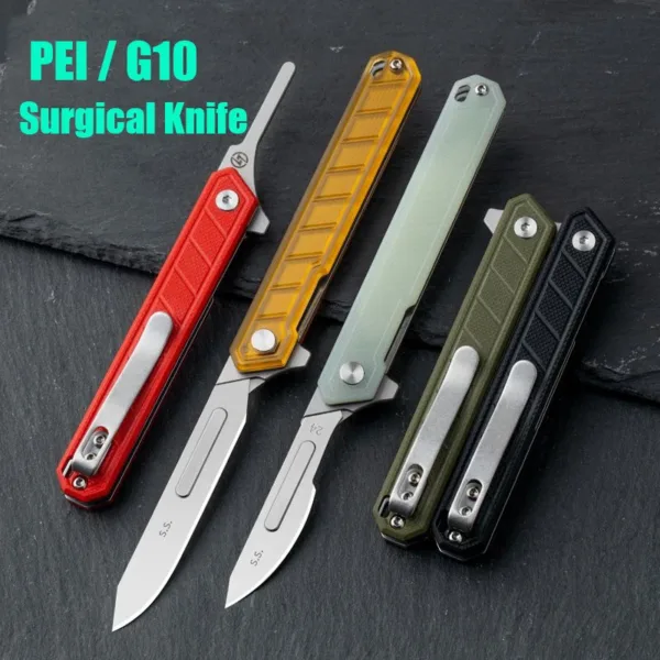 PEI G10 Folding Utility Knife with Clip